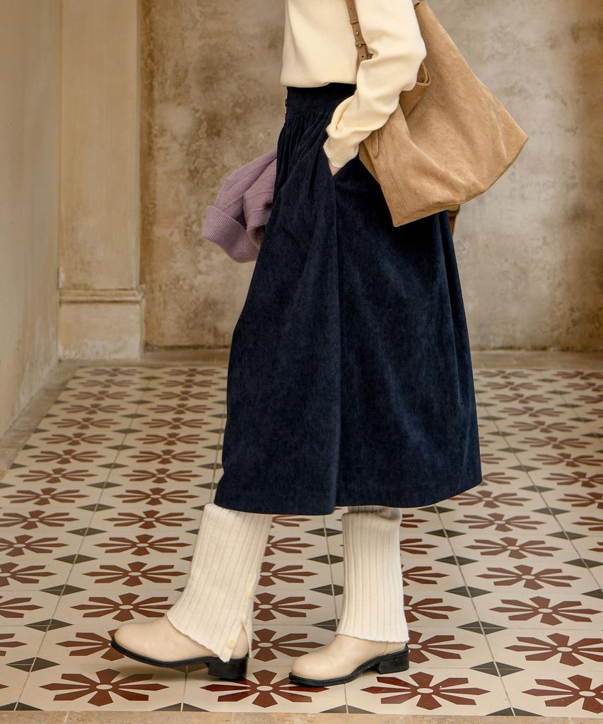 Pigment Corduroy Button Skirt (Kysk2509191)