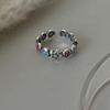 Adjustable Open Unique Ring With Multicolored Zircon Stones Perfect For Stylish Women Accessories