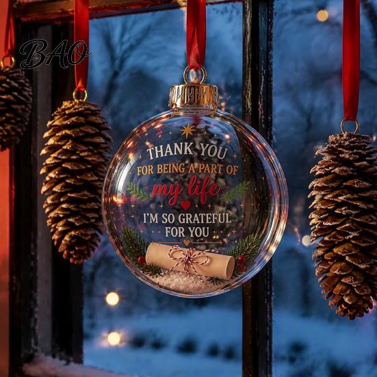 Dekorative Füllbare Ornamente Klare Acryl-Weihnachtskugel, DIY Transparente Ornamentkugel für Weihnachtsbaum, Hängende Feiertage, Hochzeit, Party, Zuhause