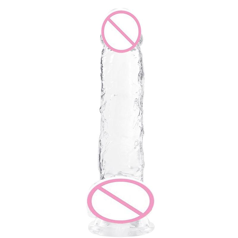 Jiuxi Realistic Clear TPE Dildo - Soft, Transparent Adult Toy for Women