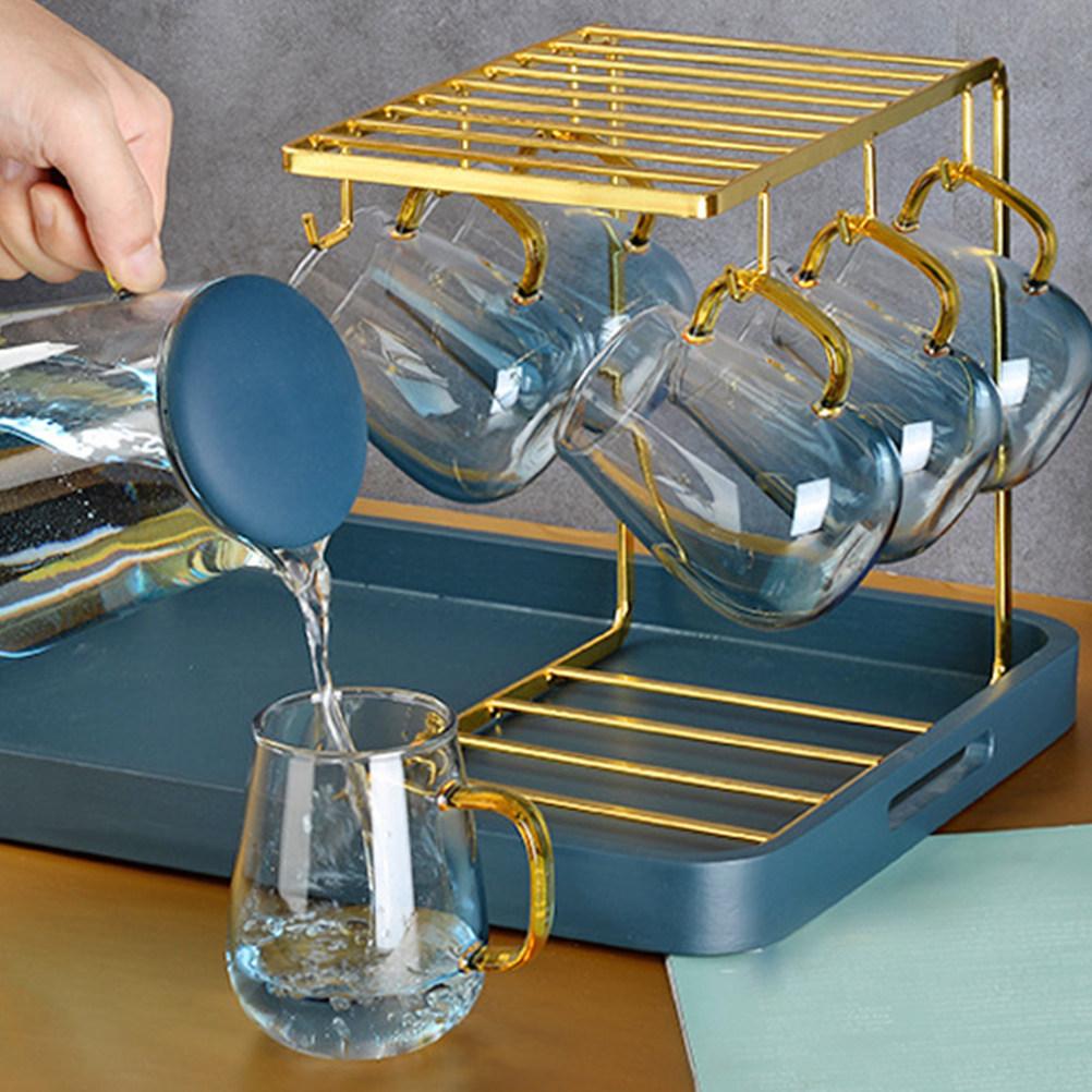 Glass Cup Draining Rack for Kitchen Counter Dish Drying Stand Mug Holder Organizer Space Saving Cup Storage Rack for Home Office
