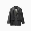Frühjahr 2026 Damen Wollmischung Reversloser Anzugjacke: Zeitlos, Elegant, Formelle Kleidung