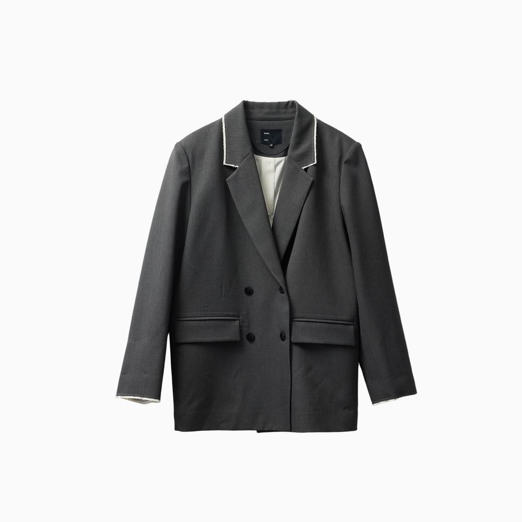 Frühjahr 2026 Damen Wollmischung Reversloser Anzugjacke: Zeitlos, Elegant, Formelle Kleidung