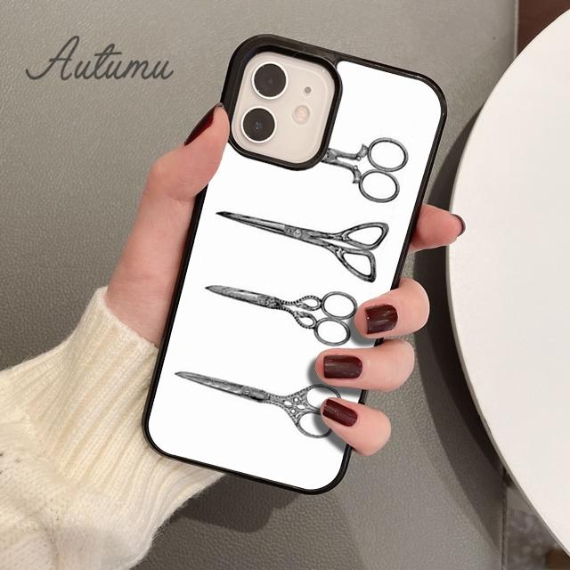 Stylist Scissors Funny Phone Case for iPhone 11 12 13 14 Pro Max mini X XR XS SE 2020 5 6S 7 8 Plus Samsung Galaxy S21 S22 Cover