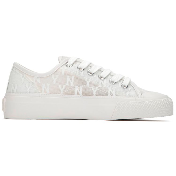 MLB Playball Mono Mesh Fabric Printed Trendy Casual Lightweight Breathable Low-Top Sneakers Unisex Sneakers Ivory 3ACVVMS2N-50WHS