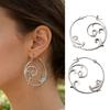3cm Floral Vintage Silver Earrings Alloy Studs for Women Lightweight Comfortable Ear Rings Ideal for Various Event