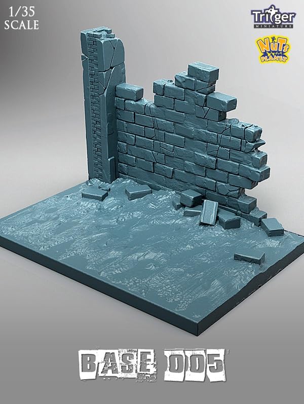 Nuts Planet 1/35 Scale General-Purpose Display Base 5 Collapsed Brick Wall Resin Kit TA35005 (Scenery)