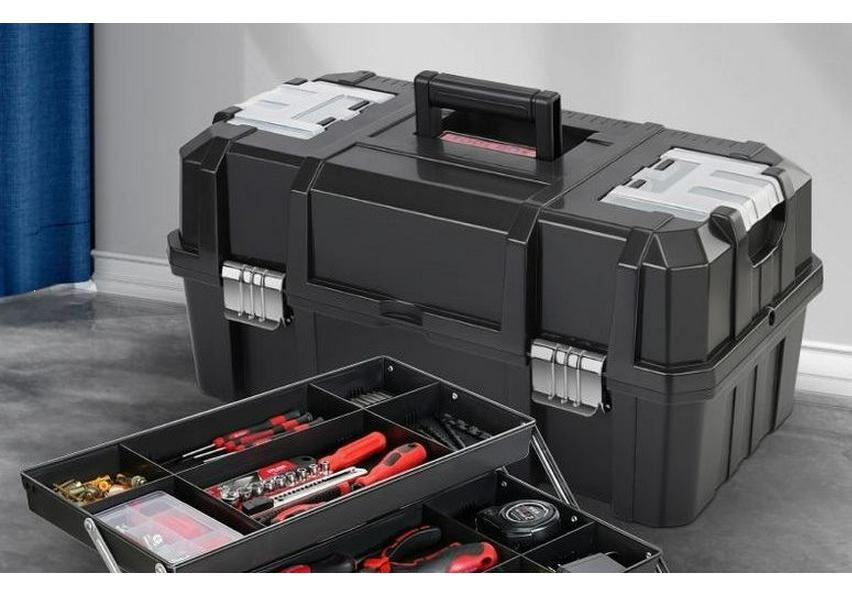 Three-Layer Foldable Tool Box for Household & Electrician Use