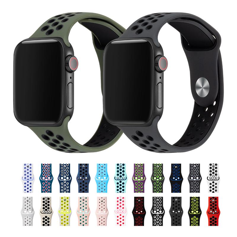 Sportarmband für Uhrenarmband Iwatch Band 42mm 38mm 40mm 44mm 41mm 45mm  Silikon Uhrenarmband Correa Apple iWatch 7 6 SE 5 4 3 2 1 günstig kaufen —  Preis, kostenlose Lieferung, echte Bewertungen mit Fotos — Joom