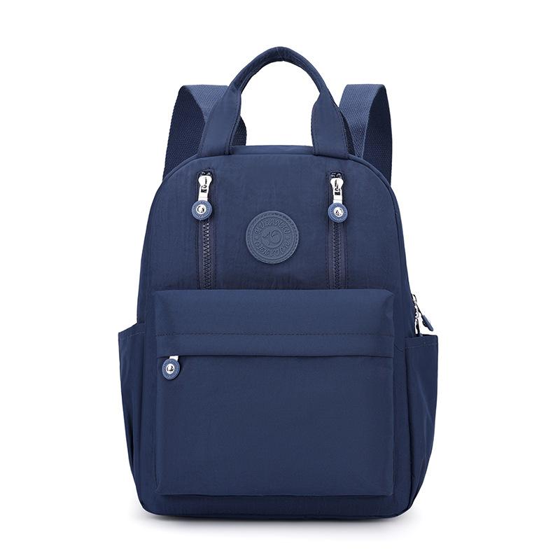 Solid Color Women's Backpack Large Capacity Nylon Backpack