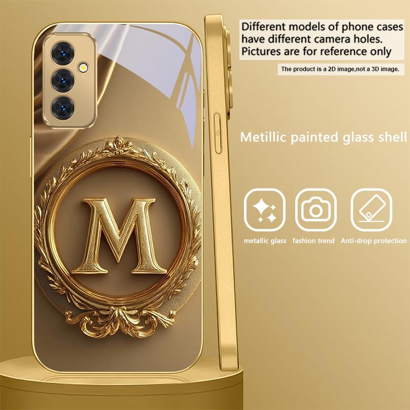Błyszcząca Złota Korona Do Samsunga A50 A51 A52 A53 A54 A55 56 14 15 13 16 26 31 32 33 34 35 70 71 72 73 Złote szklane etui na telefon