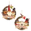 Christmas Decorations Snowman Reindeer Rattan Wreaths Door Hanging Ornaments Home Holiday Decor for New Year Gift
