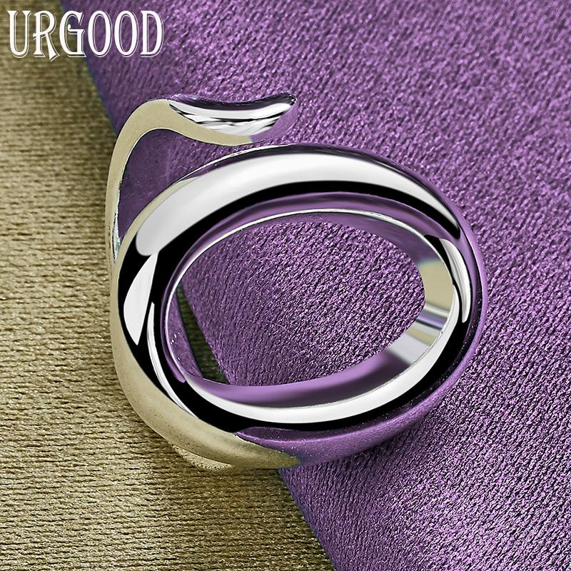 925 Sterling sølv oval rund åpen ring motesmykker