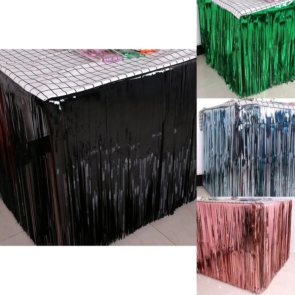 275m Beautiful Blue Rain Silk Table Skirt Ideal For Stylish Dessert Setup Table