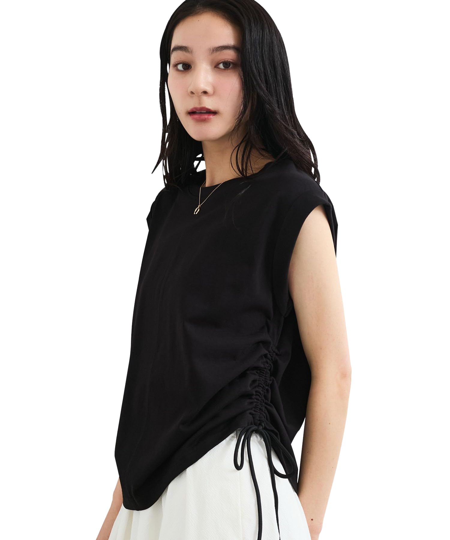 

Cut and Sew Side Drawstring Shirred Cut and Sew Black [BIS] [WEB Exclusive] Women s (01)