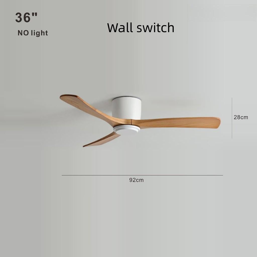Nordic Minimalist Variable Frequency Fan Living Room Bedroom Solid Wood Ceiling Fan Creative Villa Hotel Decoration Fan