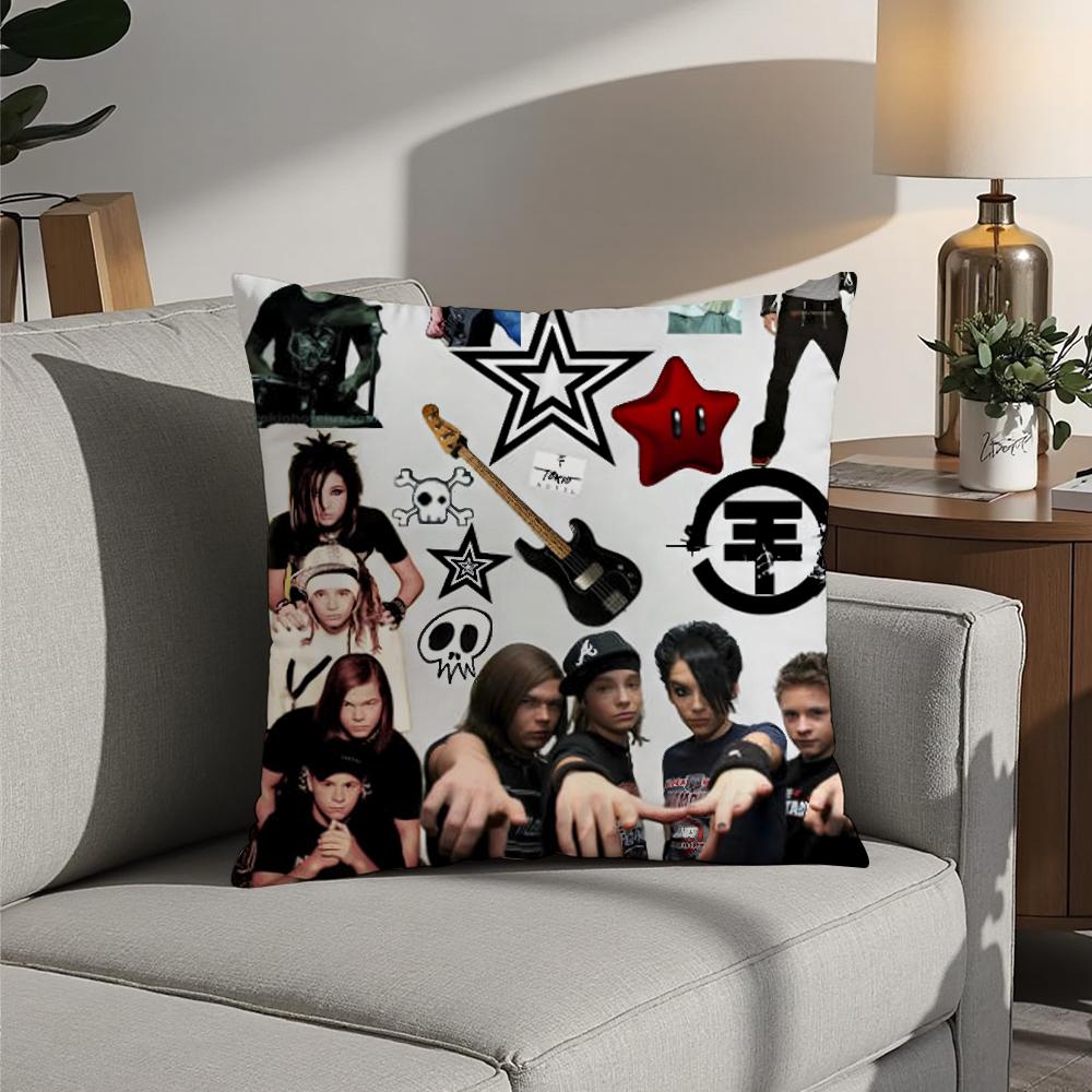 

Hot Rock Band Tokios Hotels Pillow Case 3D Print Polyester Fiber 40*40cm Home Sofa Throw Decoration Festival Gift 12x12Inch