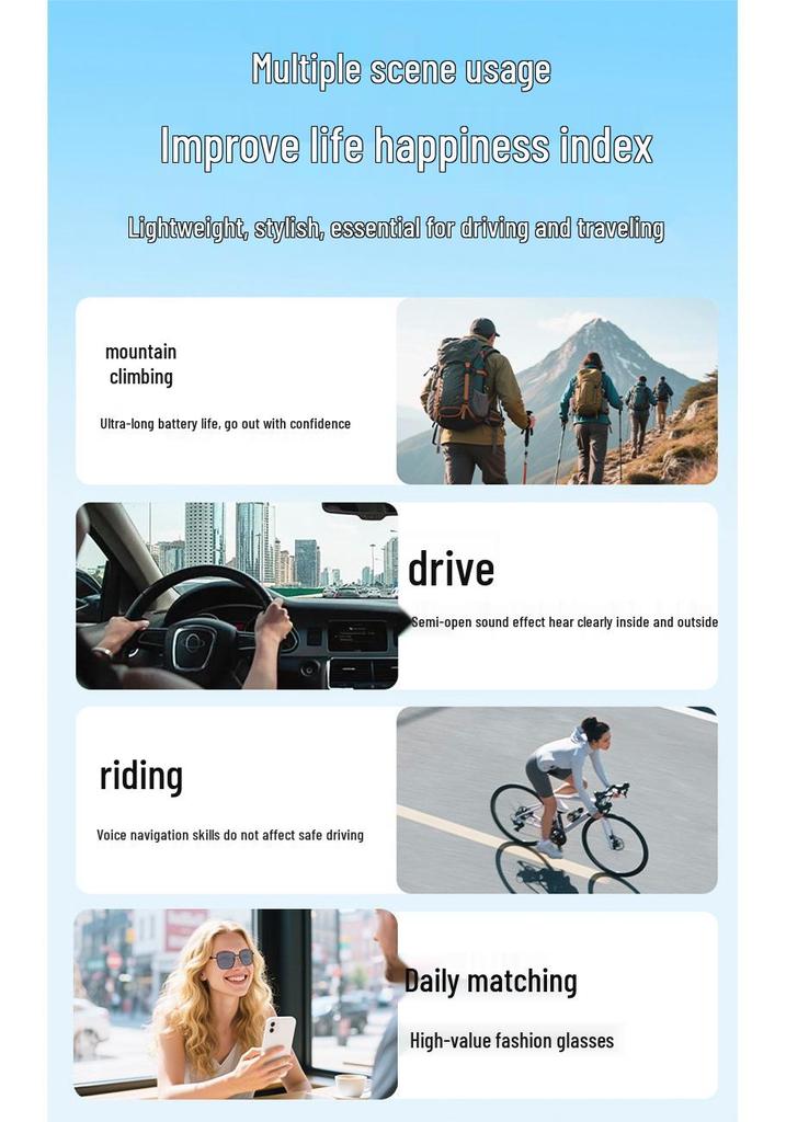 AI Bluetooth Translator Glasses: Next-Gen Sports Sunglasses with Smart Music Playback and Call Functionality.