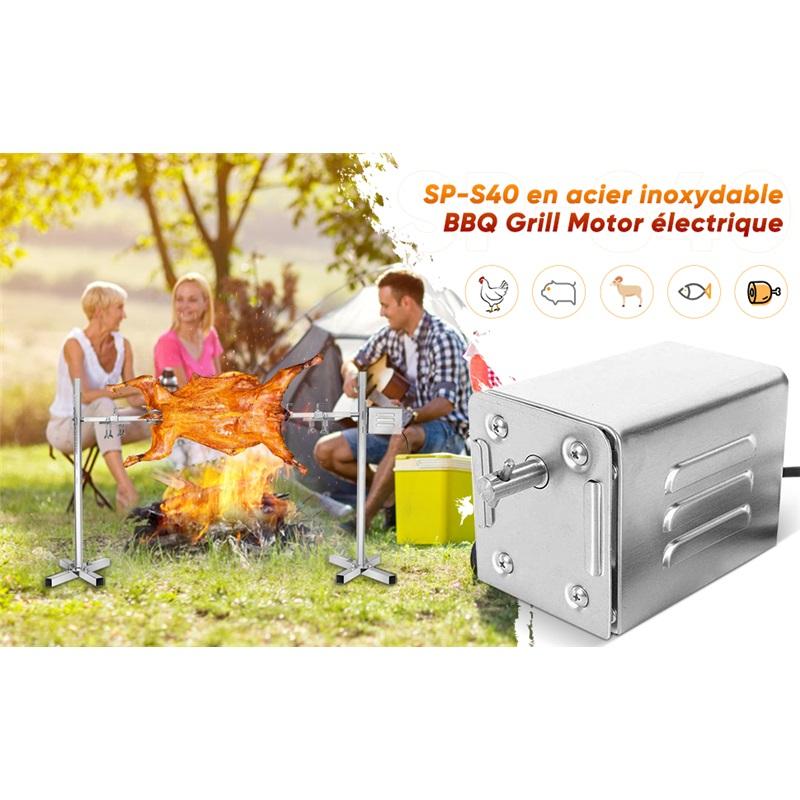 Grill Roaster Electric Motor Goat Pig Chicken BBQ Spit Rotisserie Outdoor Barbecue Accessories SP-S40 Stainless Steel