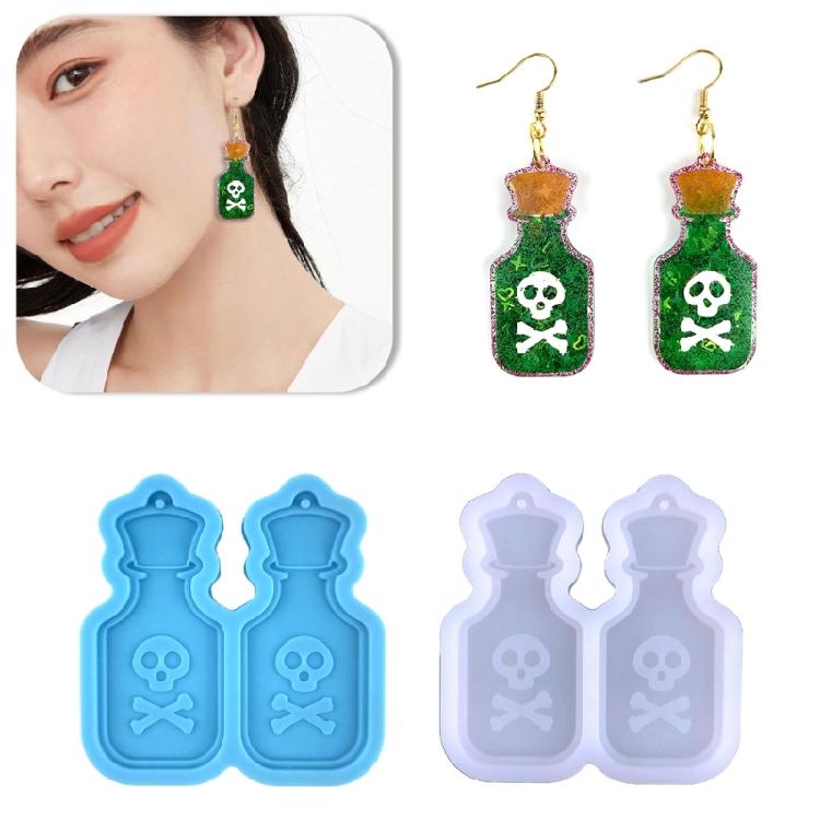 Wine Glass Pendant Resin Mold Skull for Head Earring Pendant Mold Halloween Jewe