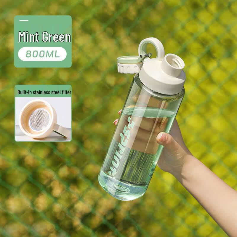 Youluo Large Capacity Portable Sports Water Bottle with Straw & Tea Infuser