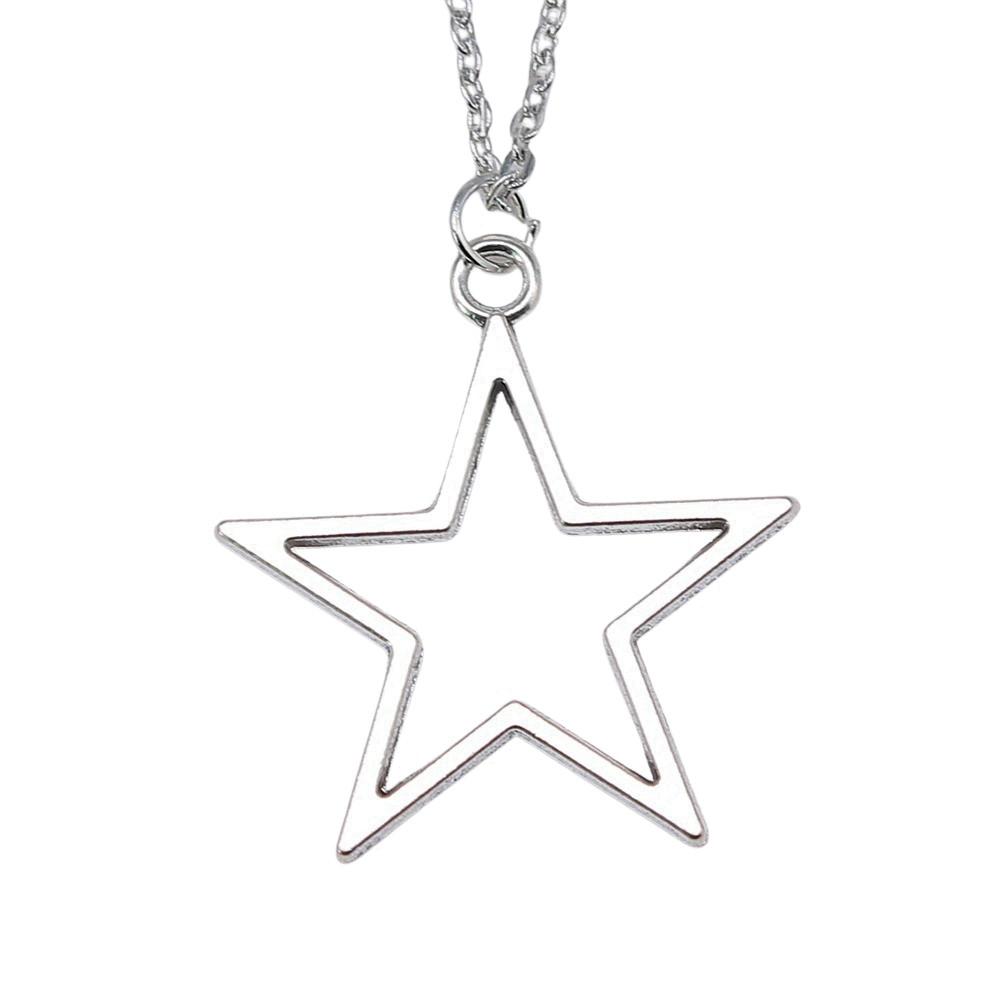Hollow Charm Star Necklace Minimalist Geometric Pendant Celestial Aesthetic Jewelry 43cm Chain