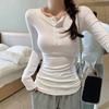 Women's Long Sleeved T-shirt Base Shirt Women's Slim Long Sleeved T-shirt Early Autumn Simple Student Top