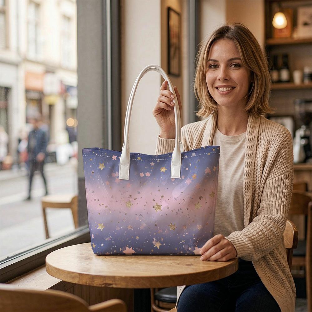 Gradient Star Tote Bag Casual Portable Shoulder Bag for Daily Use