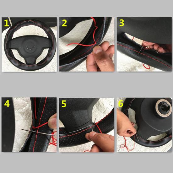 Leather Auto Steering Soft Anti-slip Wheel Cover Protect Car Sleeve