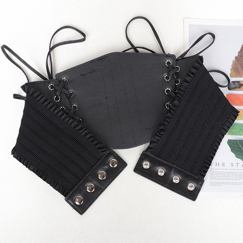 Ceinture Cinch Haut de Gamme Noire Élastique pour Femme avec Accessoires de Mode pour Vêtements d'Extérieur et Trench-Coats