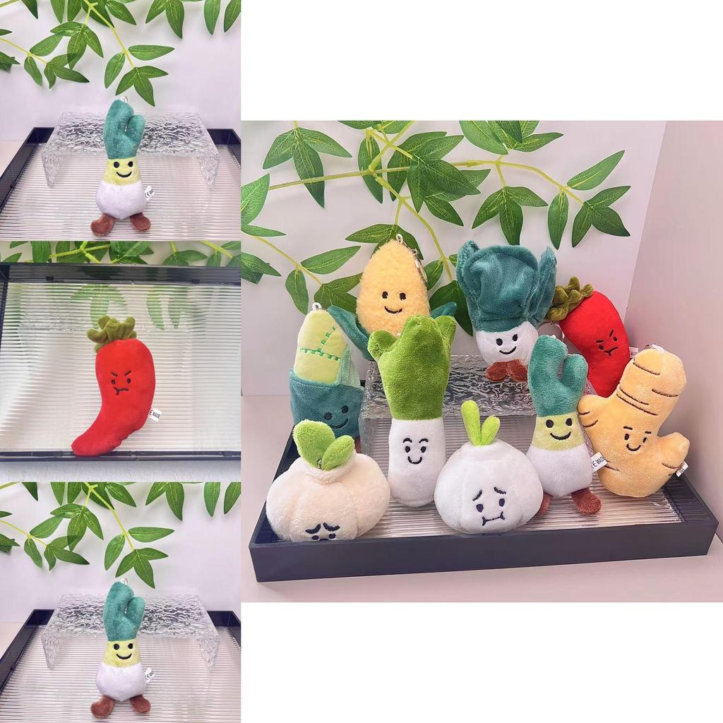 Charming Plush Vegetable Hang-on Keychains Featuring Lovable Garlic Onion Pepper And More