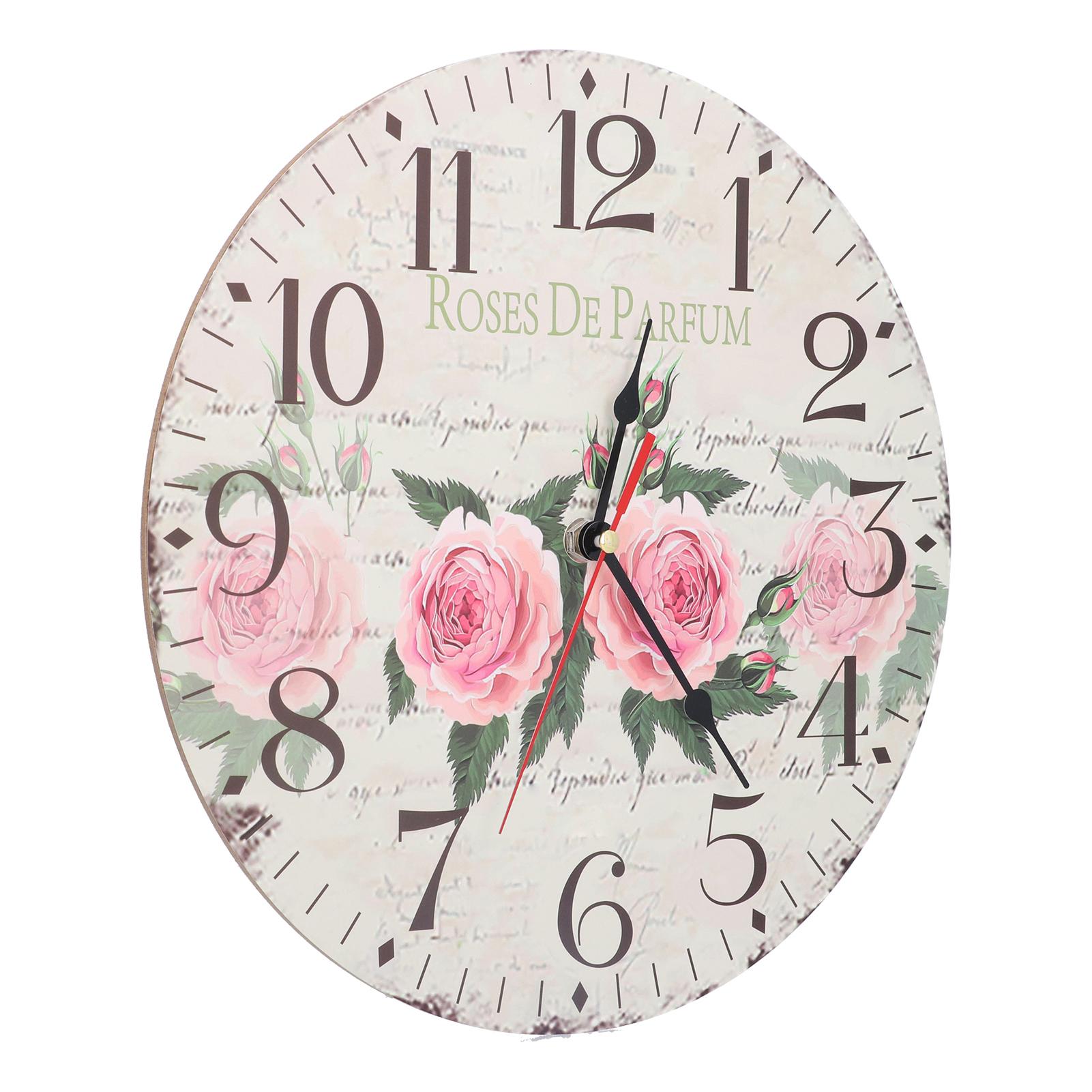 Деревянные часы Простые Прочные Бесшумные Точные Ретро Круглые Настенные часы для Гостиной Спальни