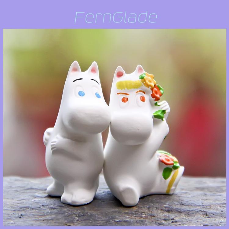 Harz Moomin Nilpferd Miniatur Gartenszene Mit Kreativem DIY Design Für Heimdekoration Geschenke