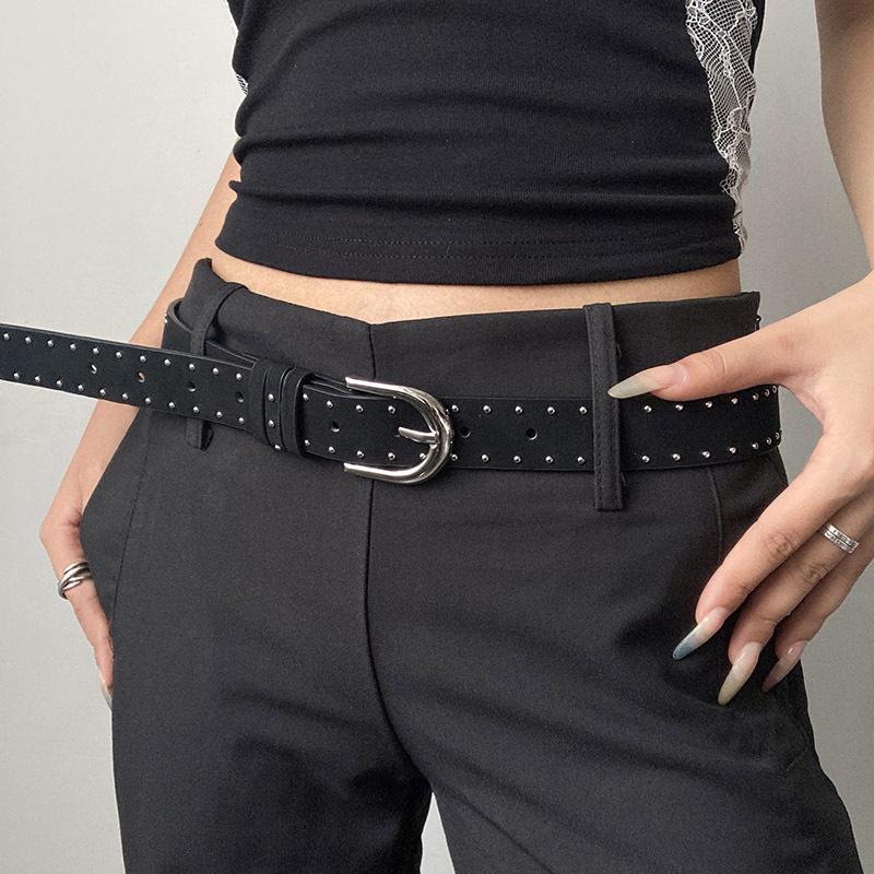 

Ремень с пряжкой-иглой в стиле панк-рок для мужчин и женщин, универсальный Y2K декор для джинсов, ремешок из искусственной кожи, хип-хоп, ретро пояс