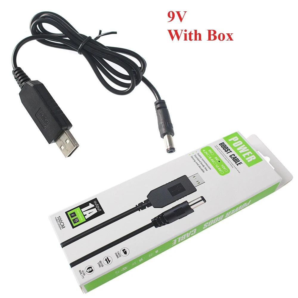USB Power Boost Line Module DC To DC 5V 9V 12V Step-up USB Boost Cable Adapter Cable Converter 5.5mm*2.1/2.5mm Plug Box Packed