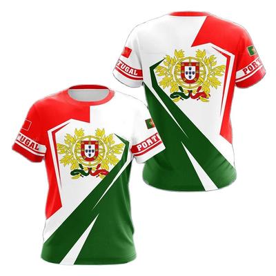 Portugal Männer T-Shirt Flagge Farbe National Emblem Druck Unisex Bekleidung Sommer O Hals Kurzarm Memorial Shirt Männer Kleidung