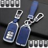 1x Alloy Leather Remote Key Fob Case Cover For 2016- Honda Civic CR-V Pilot