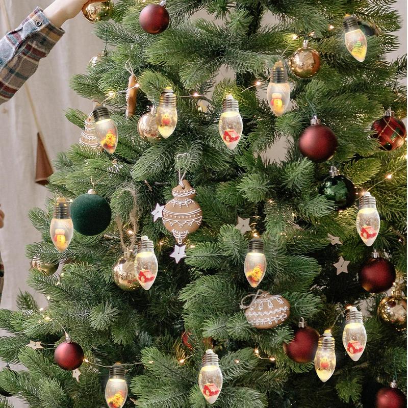LED Christmas Light String Holiday Decoration Light Vintage Snowman Atmosphere Light Room Garden Pendant Light Wishing Bottle