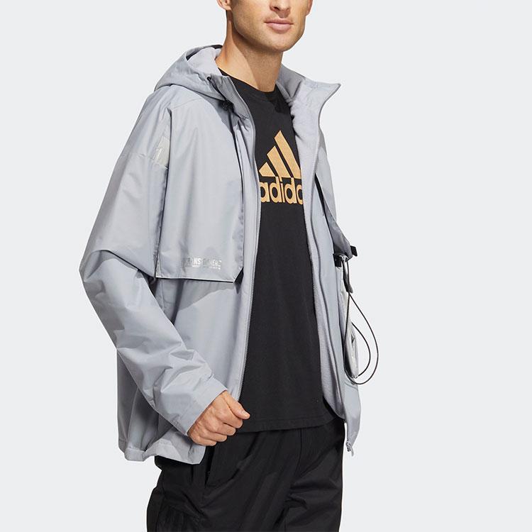 Adidas Transformers Collaboration, Year of the Tiger Limited Edition TF Jacket 22 Solid Color Hooded Sports Jacket Men Jacket Gray HM7465