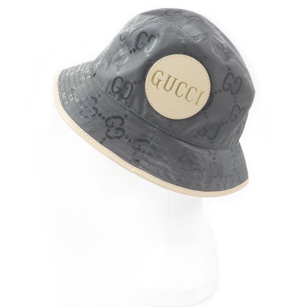 Excellent GUCCI hat Off The Grid GG logo bucket gray Nylon mens 627115 Used