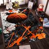 Basketball with Dynamic Splatter Design Rug Non-slip Rug Suitable for Living Room and Bedroom Sofas