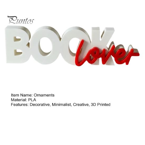 Bookshelf Decor for Reading Lovers 3D Printed Book Lover Ornament Decor, Letter Sign Minimalist Home Decoration Accessories Study Desk Corner Library,