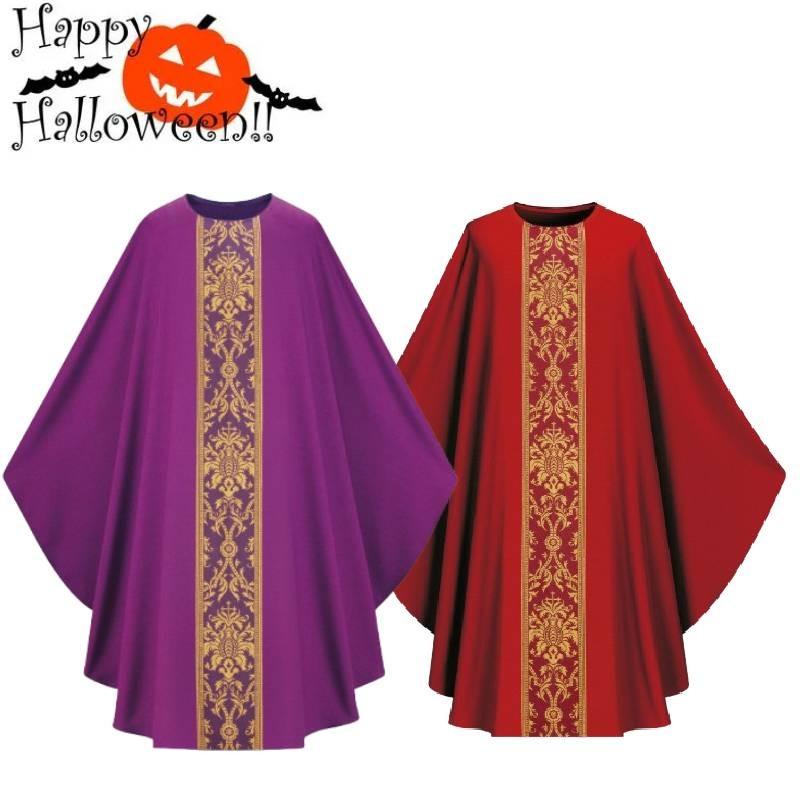 Unisex retro gotische cape, perfect voor Halloween en fantasy cosplay-evenementen.