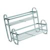 Metal Desktop Storage Rack 2 Tier Prevent Slip Multifunction Metal Iron Spice Rack Organizer for Kitchen Bathroom Green
