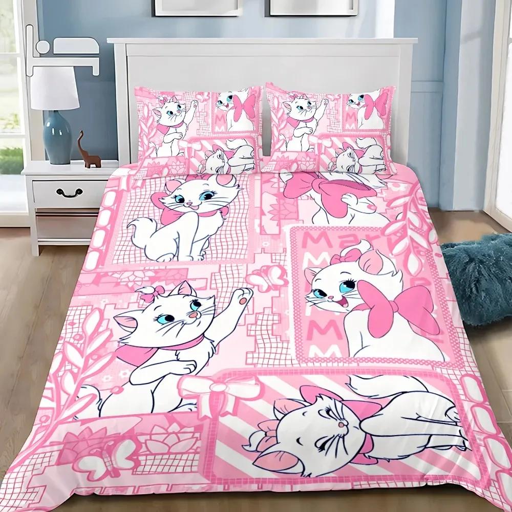 Mary Cat Duvet Cover pillowcase BeddingBoyGirl BedroomDecoration ChildrenGift Single Double Largebed SizeZip Duvet Cover 135x200cm
