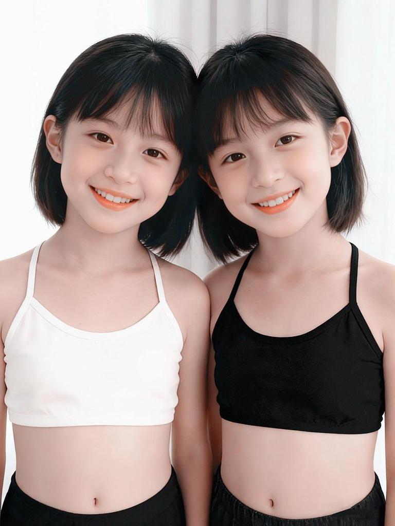 Summer Fashion Versatile Girls' Camisole Tank Top with Wireless Bra