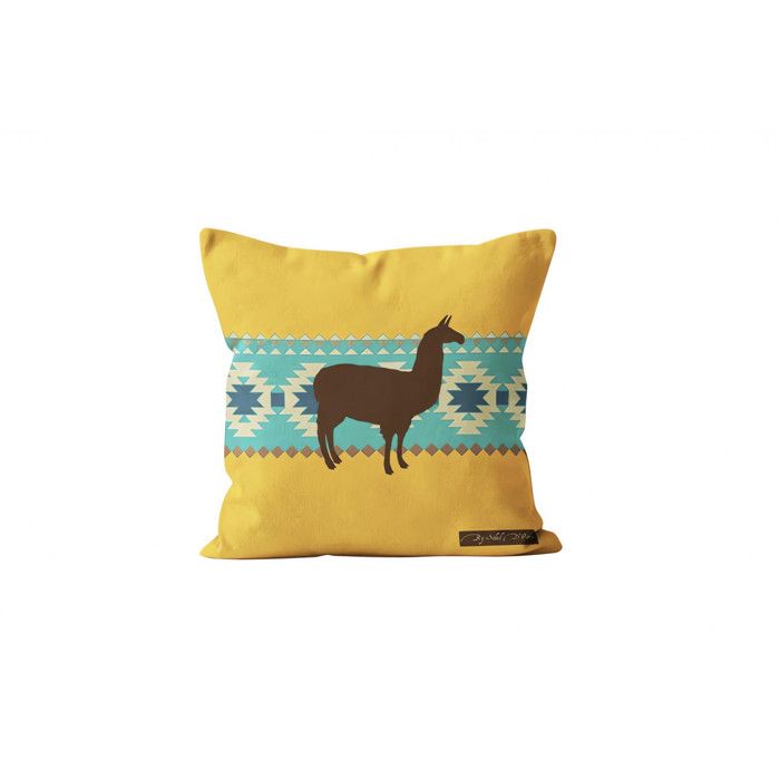 SOLEIL d'OCRE Housse de coussin Lama 40 x 40 cm