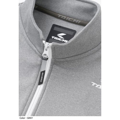 RS Taichi Bike Autumn/Winter Inner Full Zip Brushed Lining Thermal Cold Protection Stretch Warm Ride Zip Shirt RSU641 BLACK M