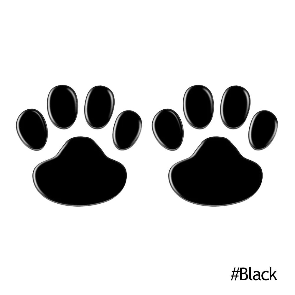 2Pcs/Set Car Stickers and Decals Paw 3D Animal Dog Cat Bear Foot Prints Footprint Decal Car Sticker Silver Red Black Golden