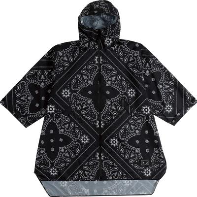 KiU Heavy Rain Poncho with with Storage and Rain Sleeves, Cycling, Water-Repellent, Waterproof, Bag, Men's Women's Poncho/Bandana, Black, K77-174